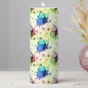 Watercolor Butterflies Candle
