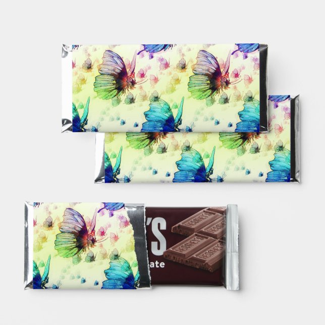 Watercolor Butterflies Chocolate Bars (Front)
