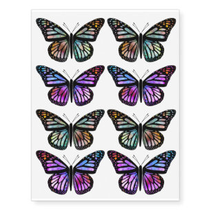 Watercolor Butterflies Colorful and Beautiful Temporary Tattoos