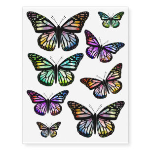 Watercolor Butterflies Colorful and Beautiful Temporary Tattoos
