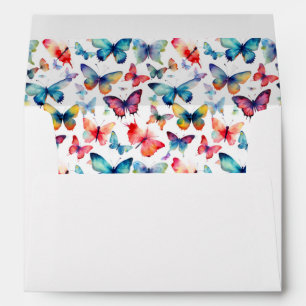 Watercolor Butterflies Cute Colorful Pattern Envelope
