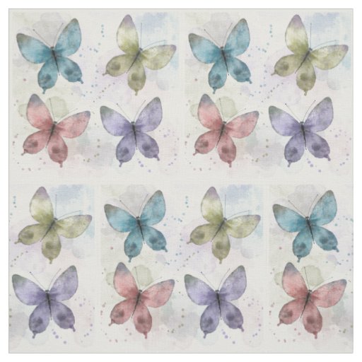 Watercolor Butterflies  Fabric