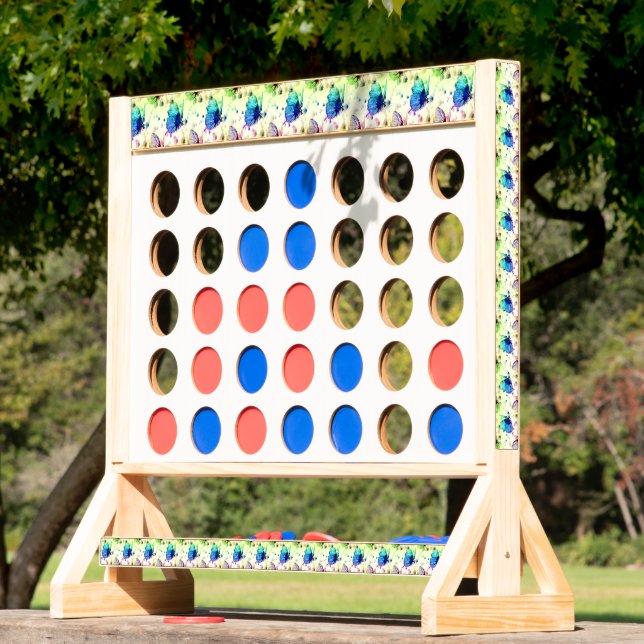 Watercolor Butterflies Fast Four Game (Lawn)