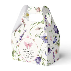 Watercolor Butterflies Flowers Bridal Shower Favor Boxes