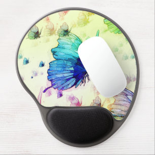 Watercolor Butterflies Gel Mouse Pad