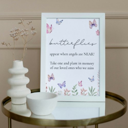 Watercolor Butterflies In Loving Memory  Poster