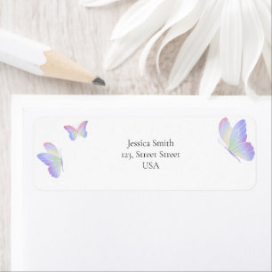 Watercolor Butterflies Label