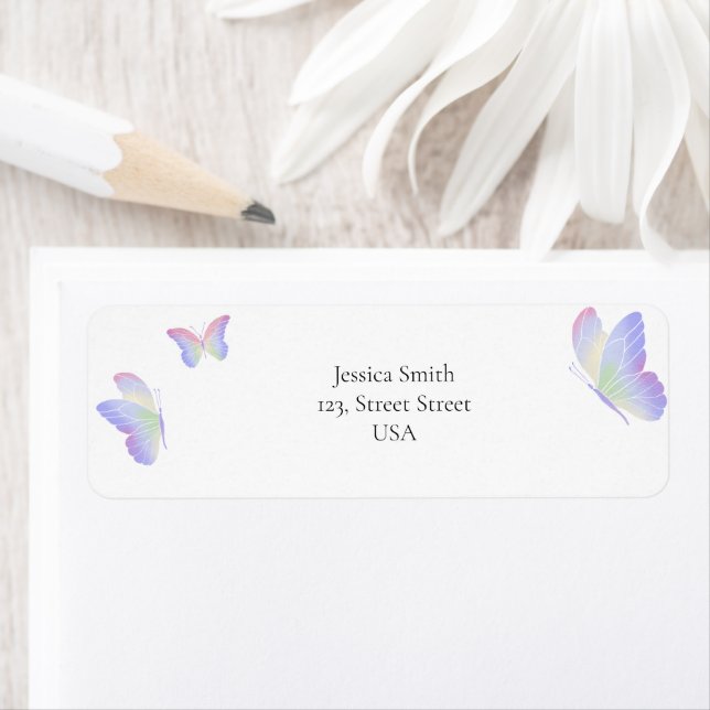 Watercolor Butterflies  Label (Insitu)