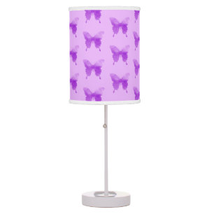 Watercolor Butterflies - Lavender and Violet Table Lamp