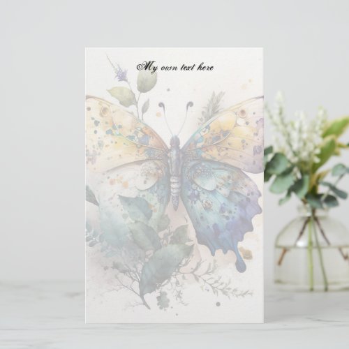 Watercolor Butterflies Letter Sheets Stationery