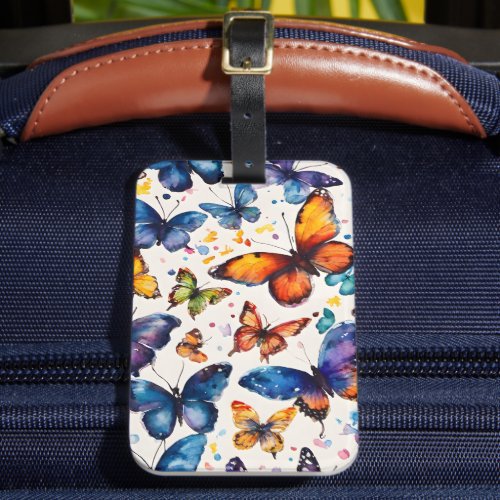 Watercolor Butterflies  Luggage Tag