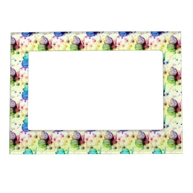 Watercolor Butterflies Magnetic Picture Frame (Front)