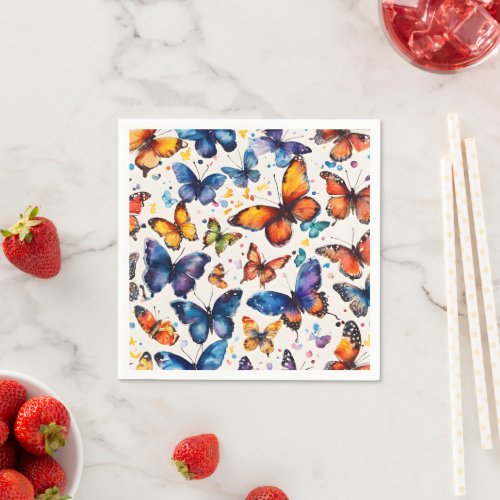 Watercolor Butterflies  Napkins
