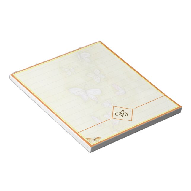 watercolor butterflies notepad (Angled)
