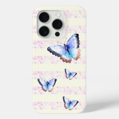 Watercolor Butterflies on Bokeh Light Stripes Case