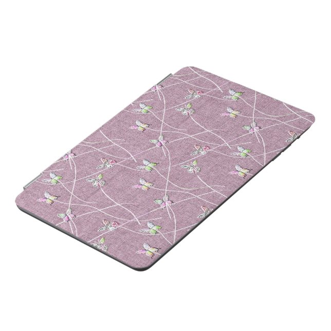 Watercolor Butterflies on Dusty Pink iPad Mini Cover (Side)