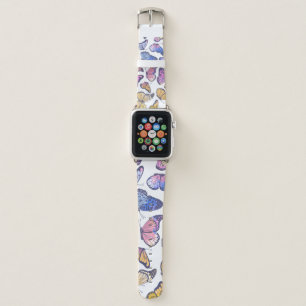 Watercolor Butterflies: Pastel Vintage Pattern. Apple Watch Band