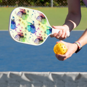 Watercolor Butterflies Pickleball Racket