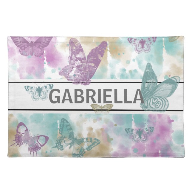 Watercolor Butterflies Placemat (Front)