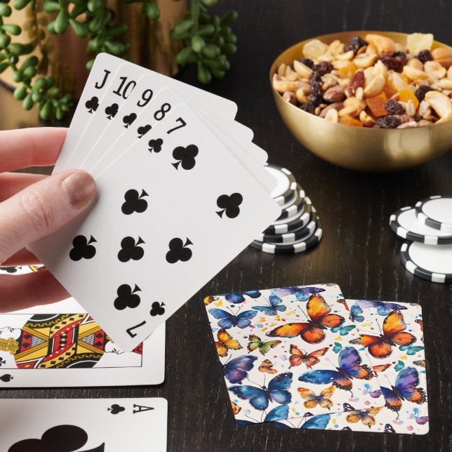 Watercolor Butterflies  Poker Cards (In Situ)