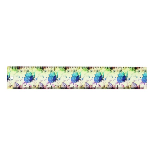 Watercolor Butterflies Ruler (Front)