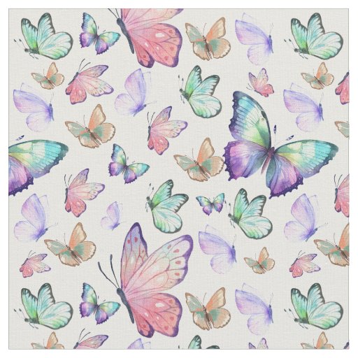 Watercolor Butterflies Seamless Pattern Fabric