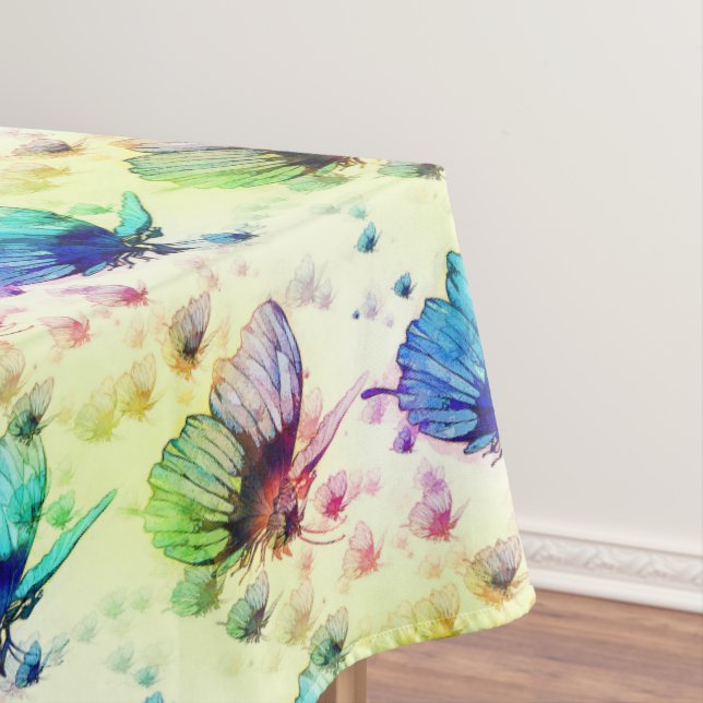 Watercolor Butterflies Tablecloth (In Situ)