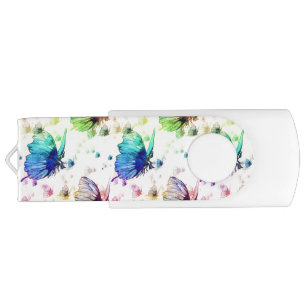 Watercolor Butterflies Thumb Drive