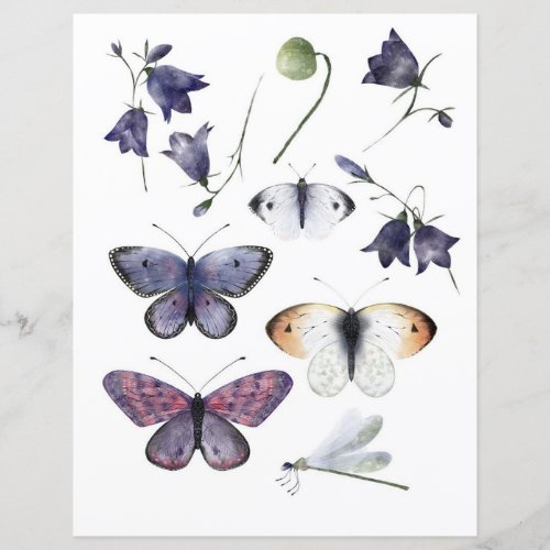 Watercolor butterflies to cut out and collage