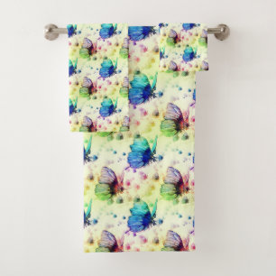 Watercolor Butterflies Towel Set