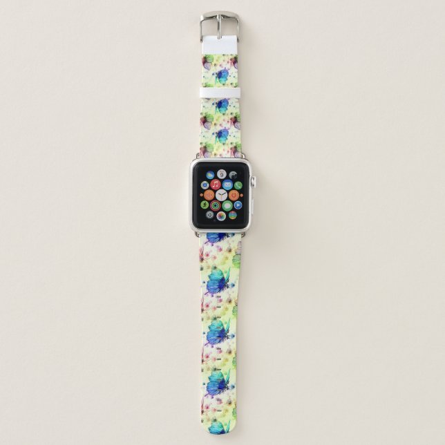Watercolor Butterflies Watch Band (Front)