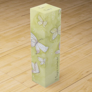 Watercolor butterflies wine gift box