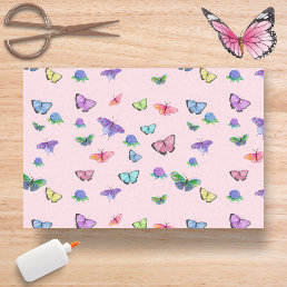Watercolor Butterflies With Hydrangeas Tissue Paper