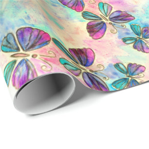 Watercolor Butterflies Wrapping Paper