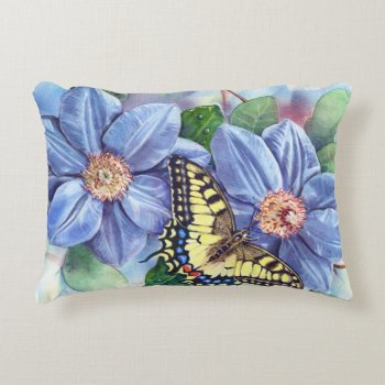 Watercolor Butterfly Accent Pillow by FantasyPillows at Zazzle
