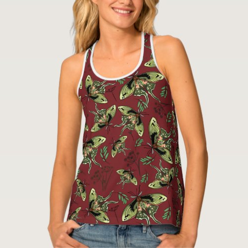 Watercolor butterfly and lavender flower Yoga Mat Tank Top