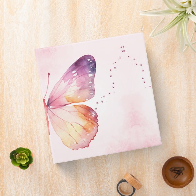 Watercolor Butterfly Art 3 Ring Binder (In Situ)