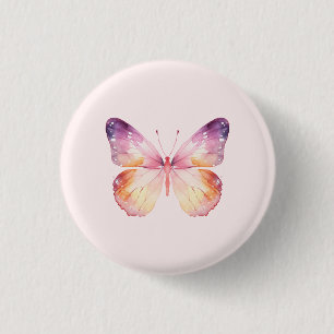 Watercolor Butterfly Art Button