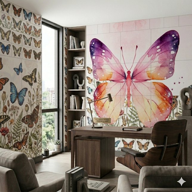 Watercolor Butterfly Art Ceramic Tile (Creator Uploaded)