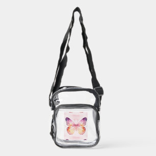 Watercolor Butterfly Art Clear Crossbody Bag