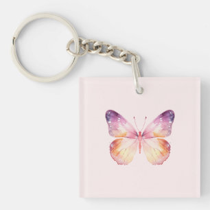 Watercolor Butterfly Art Keychain