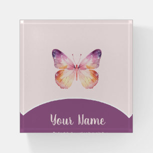 Watercolor Butterfly Art Paperweight