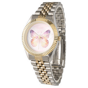 Watercolor Butterfly Art Watch