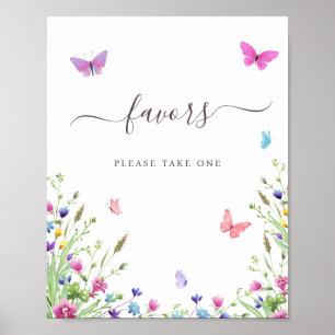 Watercolor Butterfly Baby Shower Favor Sign