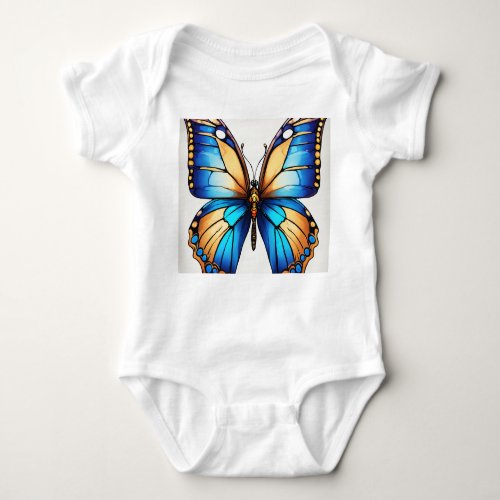 Watercolor Butterfly Bliss T_Shirt Baby Bodysuit