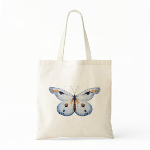 Watercolor BUTTERFLY blue orange + your ideas Tote Bag