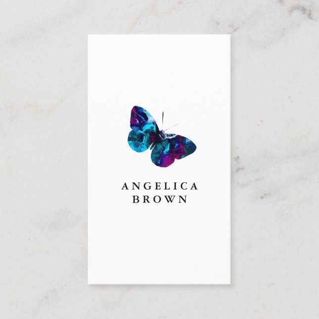 Watercolor Butterfly Business Card (Front)