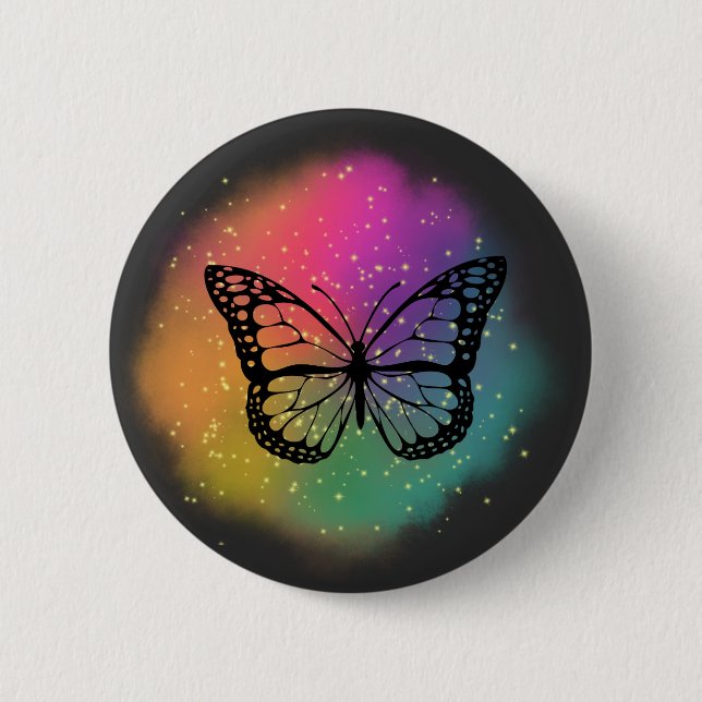  Watercolor Butterfly  Button (Front)