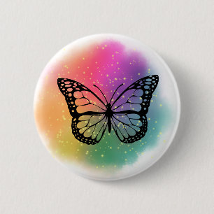  Watercolor Butterfly Button