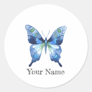 Watercolor Butterfly Classic Round Sticker